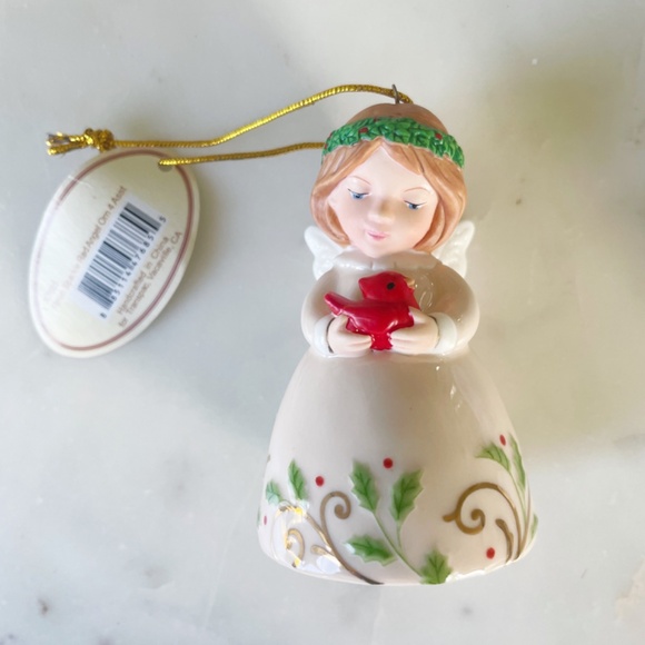 Christmas Angel Ornaments, Set of 2, Child Angels with Bell - Picture 8 of 12